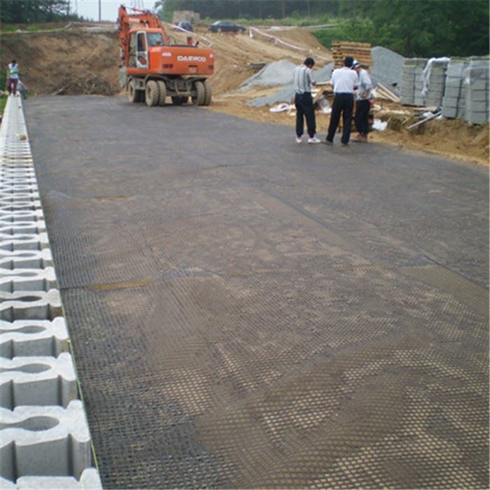 Road Construction fiberglass Geogrid 05